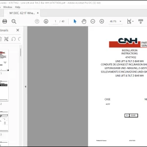 CNH 621F W130C LINE LIFT & TILT Z-BAR WH INSTALLATION INSTRUCTIONS MANUAL(47477434) - PDF DOWNLOAD
