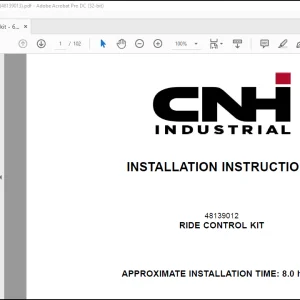 CNH 621F W130C Ride Control Kit Installation Instruction Manual(48139013) - PDF DOWNLOAD