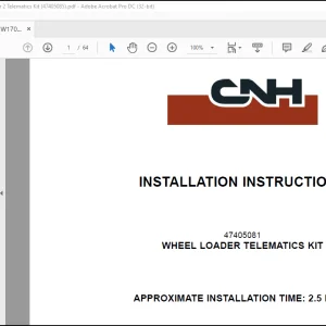 CNH 721E, 821E, W170B, W190B Tier 2 Wheel Loader Telematics Kit Installation Instructions Manual(47405085) - PDF DOWNLOAD