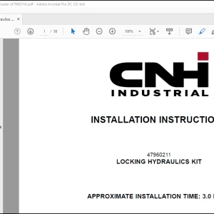 CNH 721F W170C LOCKING HYDRAULICS KIT Installation Instructions Manual(47960214) - PDF DOWNLOAD