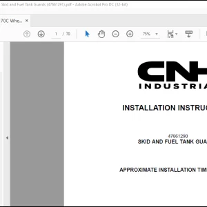 CNH 721F W170C  SKID AND FUEL TANK GUARDS INSTALLATION INSTRUCTIONS Manual 47661291- PDF DOWNLOAD