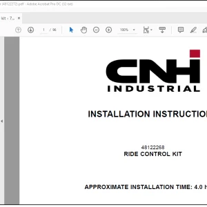 CNH 721G W170 D Ride Control Kit Installation Instruction Manual(48122272) - PDF DOWNLOAD