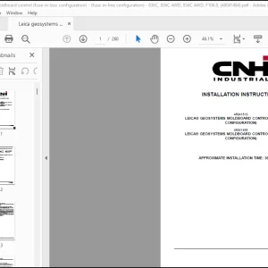 CNH 836C, 836C AWD, 856C AWD, F106.8 Leica® geosystems moldboard control (fuse-in-box configuration)INSTALLATION INSTRUCTIONS Manual(48041484)  - PDF DOWNLOAD