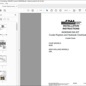 CNH 850K D95 Cooler Rupture and Hydraulic Overheating Kit Installation Instructions Manual 84383949 - PDF DOWNLOAD