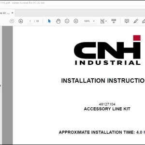 CNH Accessory Line Kit 821G  Installation Instructions Manual(48127105) - PDF DOWNLOAD
