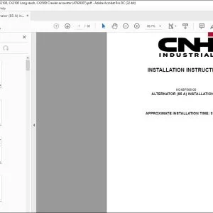 CNH Alternator (85 A) installation kit CX210D CX210D Long reach CX250D Crawler excavator Installation Instructions Manual 47929307 EN_FR_DE_IT_ES - PDF DOWNLOAD