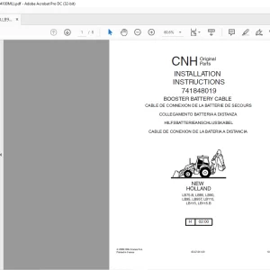 CNH BOOSTER BATTERY CABLE LB75.B,LB85.B,LB95.INSTALLATION INSTRUCTIONS Manual 6036704100ML - PDF DOWNLOAD (EN-IT-DE-FR-ES)