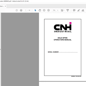 CNH Bale Spike for Skid Steer and Compact Track Loaders OPERATORS MANUAL 48088042 - PDF DOWNLOAD (EN-IT-ES-DE-FR)
