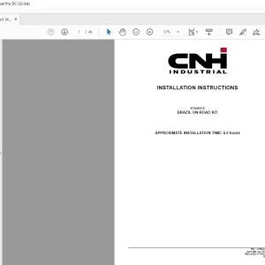 CNH Brazil on road kit INSTALLATION INSTRUCTIONS Manual 47904476 - PDF DOWNLOAD (EN-IT-ES-DE-FR)