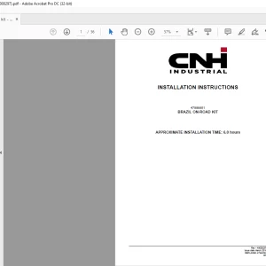 CNH Brazil on-road kit - SV185 Skid steer loader INSTALLATION INSTRUCTIONS Manual 48000297 - PDF DOWNLOAD (EN-IT-ES-DE-FR)