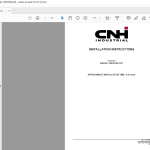 CNH Brazil on road kit - SV250, SV300 skid steer loader INSTALLATION INSTRUCTIONS Manual 47997989 - PDF DOWNLOAD (EN-IT-ES-DE-FR)