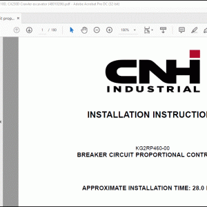 CNH Breaker circuit Proportional Control kit - CX210D CX230D Crawler excavator Installation Instructions Manual(48010286)_EN_FR_ES_IT_FR -  PDF DOWNLOAD