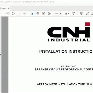 CNH Breaker circuit Proportional Control kit - CX210D CX230D Crawler excavator Installation Instructions Manual(48010288)_EN_FR_ES_IT_FR  - PDF DOWNLOAD
