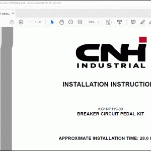 CNH Breaker circuit pedal kit - CX130D Crawler excavator Installation Instructions Manual(47900064)_EN_FR_IT_ES_DE - PDF DOWNLOAD