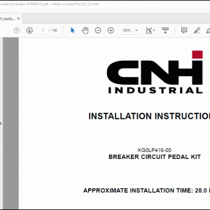 CNH Breaker circuit pedal kit - CX160D CX180D Crawler excavator Installation Instructions Manual(47900072) - PDF DOWNLOAD