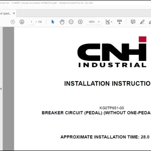 CNH Breaker circuit (pedal) (without one-pedal travel) kit - CX490D Crawler excavator  Installation Instructions Manual(47960353)_EN_FR_IT_DE_ES - PDF DOWNLOAD