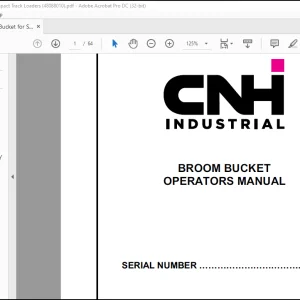 CNH Broom Bucket for Skid Steers and Compact Track Loaders Opertors Manual(48088010)  -  PDF DOWNLOAD