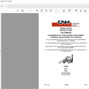 CNH CONVERSION KIT FOR LOADER ATTACHMENT CONTROL VALVE FROM 2 TO 3 SPOOLS 580SR-590SR-695SR INSTALLATION INSTRUCTIONS Manual 84145838 - PDF DOWNLOAD (EN-IT-ES-DE-FR)