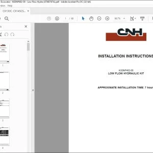 CNH CX130C CX146C SR LOW FLOW HYDRAULIC KIT INSTALLATION INSTRUCTIONS MANUAL 47380767A  - PDF DOWNLOAD