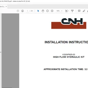 CNH CX130C Crawler Excavator HIGH FLOW HYDRAULIC KIT Installation Instructions Manual(47442510)_EN_FR_ES_IT_DE  - PDF DOWNLOAD