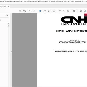 CNH CX130C Crawler excavator LC LONG REACH INSTALLATION INSTRUCTIONS MANUAL 47918283 EN_DE_FR_IT_ES - PDF DOWNLOAD