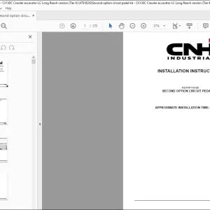 CNH CX130C excavator SECOND OPTION CIRCUIT PEDAL KIT INSTALLATION INSTRUCTIONS MANUAL 47918283 - PDF DOWNLOAD