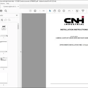 CNH CX130D CAMERA LIGHTS KIT (REAR-VIEW AND RIGHT-HAND SIDE) INSTALLATION INSTRUCTIONS MANUAL 47880487 EN_DE_FR_IT_ES - PDF DOWNLOAD