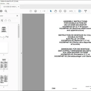 CNH CX135SR EXCAVATOR DOUBLE ACTION KIT ASSEMBLY INSTALLATION INSTRUCTIONS MANUAL 9-44631 - PDF DOWNLOAD