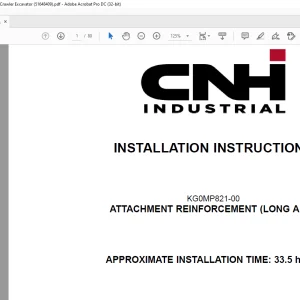 CNH CX145C SR KG0MP821-00 - ATTACHMENT REINFORCEMENT (LONG ARM) INSTALLATION INSTRUCTIONS MANUAL_EN_FR_ES_IT_DE(51648409) - PDF DOWNLOAD