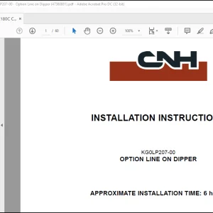 CNH CX160C CX180C Crawler Excavators Option Line on Dipper Installation Instructions Manual(47380881)_EN_FR_ES_IT_DE  - PDF DOWNLOAD
