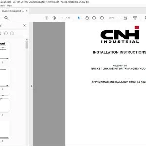 CNH CX160D CX180D BUCKET LINKAGE KIT (WITH HANGING HOOK) INSTALLATION INSTRUCTIONS MANUAL 47880456 EN_DE_FR_IT_ES - PDF DOWNLOAD