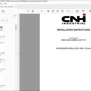 CNH CX160D CX180D REAR-VIEW CAMERA LIGHT KIT INSTALLATION INSTRUCTIONS MANUAL 47880481 EN_DE_FR_ES_IT - PDF DOWNLOAD