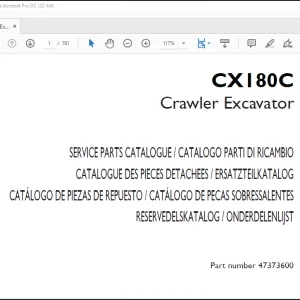 Case CX180C Crawler Excavator Spare Parts Catalog Manual _EN_FR_ES_DE_IT_PT_DAN(47373600) - PDF DOWNLOAD