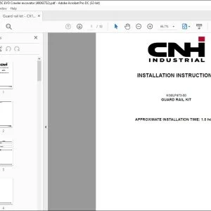 CNH CX180C E175C EVO Crawler Excavator GUARD RAIL KIT INSTALLATION INSTRUCTIONS MANUAL 48063732 EN_ES - PDF DOWNLOAD