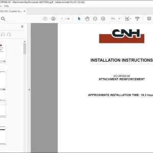 CNH CX210C ATTACHMENT REINFORCEMENT INSTALLATION INSTRUCTIONS MANUAL 84573545 EN_DE_FR_ES_IT - PDF DOWNLOAD