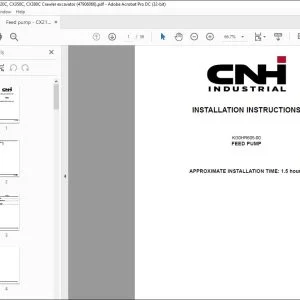 CNH CX210C CX220C CX350C CX380C FEED PUMP INSTALLATION INSTRUCTIONS MANUAL 47906066 EN_DE_FR_ES_IT - PDF DOWNLOAD