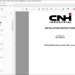 CNH CX210C CX220C CX350C CX380C Rain deflector INSTALLATION INSTRUCTIONS 47906084 EN_ZH - PDF DOWNLOAD