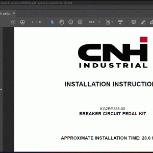 CNH CX210C CX220C Crawler Excavator Breaker circuit pedal kit Installation Instruction Manual(47897836) - PDF DOWNLOAD
