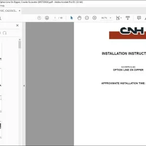 CNH CX210C CX235CSR KG1RP612-00 Option Line On Dipper Crawler Excavator Installation Instructions Manual 84573393A EN_FR_DE_IT_ES - PDF DOWNLOAD