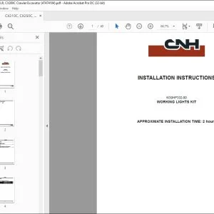 CNH CX210C CX250C CX250C LR CX300C WORKING LIGHTS KIT INSTALLATION INSTRUCTIONS MANUAL 47474104 EN_DE_FR_ES_IT - PDF DOWNLOAD