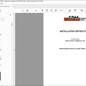 CNH CX210C Crawler Excavator KG1RP619-00 High Flow Hydraulic Kit Installation Instructions Manual 84573077 EN_FR_DE_IT_ES - PDF DOWNLOAD