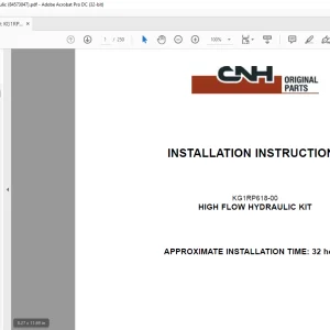 CNH CX210C KG1RP618-00 High flow hydraulic Installation Instructions Manual(84573047)_EN_FR_ES_DE_IT -  PDF DOWNLOAD