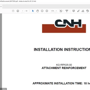 CNH CX210C KG1RP635-00 - ATTACHMENT REINFORCEMENT Installation Instructions Manual(84573503)EN_FR_IT_ES_DE - PDF DOWNLOAD