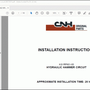 CNH CX210C, Kit KG1RP601-00 Hydraulic hammer circuit Installation Instructions Manual _EN_FR_IT_ES_DE(84573031)  - PDF DOWNLOAD