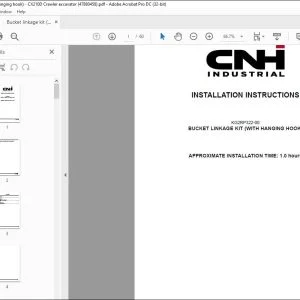 CNH CX210D Bucket Linkage Kit Installation Manual (47880458) PDF