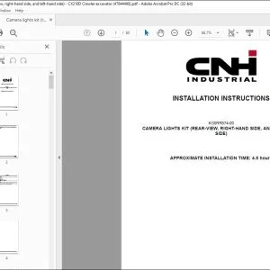 CNH CX210D CAMERA LIGHTS KIT (REAR-VIEW, RIGHT-HAND SIDE, AND LEFT-HAND SIDE) INSTALLATION INSTRUCTIONS MANUAL 47844490 EN_DE_FR_IT_ES - PDF DOWNLOAD