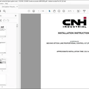 CNH CX210D CX230D SECOND OPTION LINE PROPORTIONAL CONTROL KIT (PLUS OPTION ONE) INSTALLATION INSTRUCTIONS MANUAL 48010295 EN_DE_FR_IT_ES - PDF DOWNLOAD