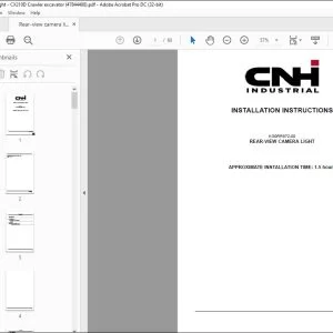 CNH CX210D REAR-VIEW CAMERA LIGHT INSTALLATION INSTRUCTIONS MANUAL 47844488 EN_DE_FR_IT_ES - PDF DOWNLOAD