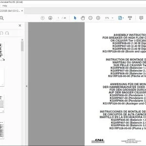 CNH CX225SR Tier 3 EXCAVATOR BREAKER OR HIGH FLOW CIRCUIT KIT ASSEMBLY INSTRUCTIONS MANUAL 84133123 EN_FR_DE_ES - PDF DOWNLOAD
