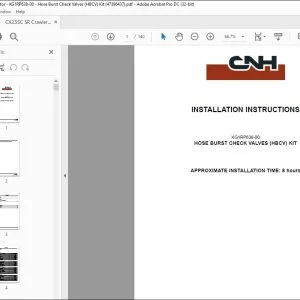 CNH CX235C SR HOSE BURST CHECK VALVES (HBCV) KIT INSTALLATION INSTRUCTIONS MANUAL 47396437 - PDF DOWNLOAD